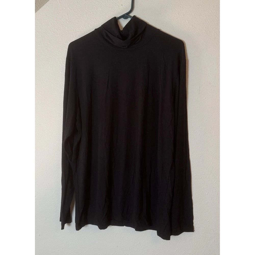 Y2K Polo Ralph Lauren Black Turtleneck Stretch Top Womens XL
